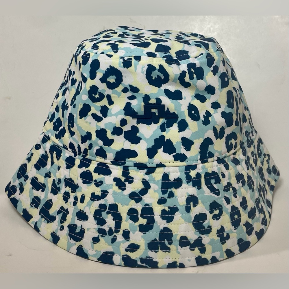 🆕 J.Lindeberg Leopard Aruba Blue Bucket Hat